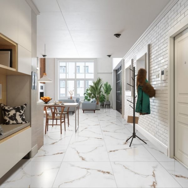 Torreance Gold Marble Effect Polished Rectified Porcelain Floor Tile   600mm x 600mm 