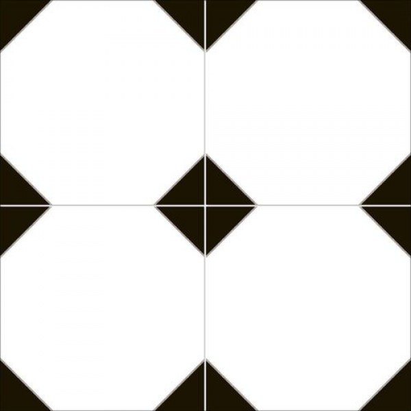 Victorian Black & White Octagonal Floor Tile Kitchen Floor Tiles