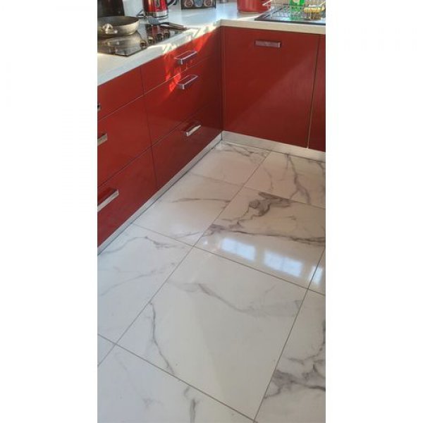 White Marble Effect Gloss Rectified Porcelain Floor Tile Wall Tiles